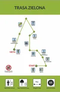 Schemat trasy zielona – park linowy ALFA Jastarnia