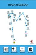 Schemat trasy niebieska – park linowy ALFA Łeba