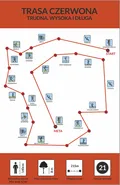 Schemat trasy czerwona – park linowy ALFA Szymbark