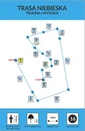 Schemat trasy niebieska – park linowy ALFA Szymbark
