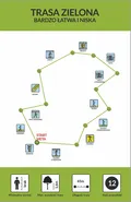 Schemat trasy zielona – park linowy ALFA Szymbark