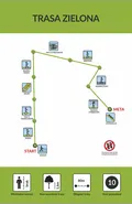 Schemat trasy zielona – park linowy ALFA Władysławowo
